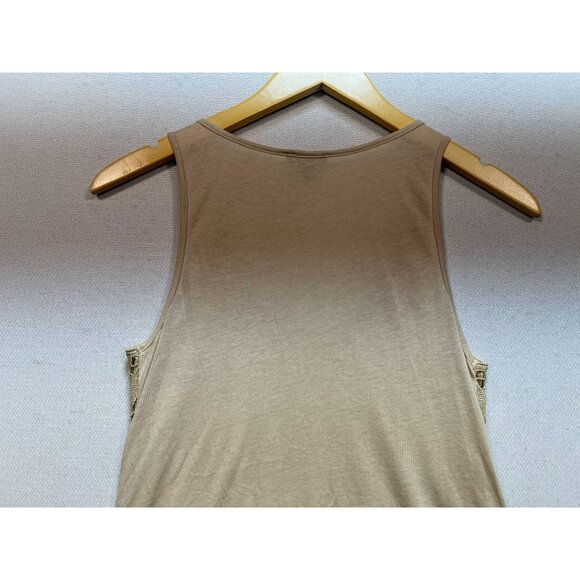 Express Women's Y2K Metallic Crochet Tank Top Sleeveless Stretch Size XS Gold - Picture 10 of 11